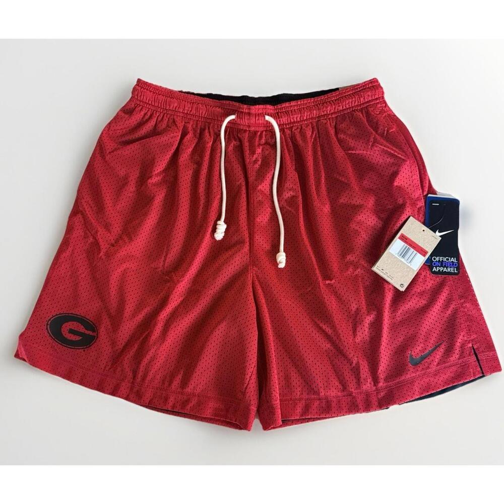 Nike Dri-Fit Georgia Bulldogs Reversible Basketball Shorts Red Black Sz Large